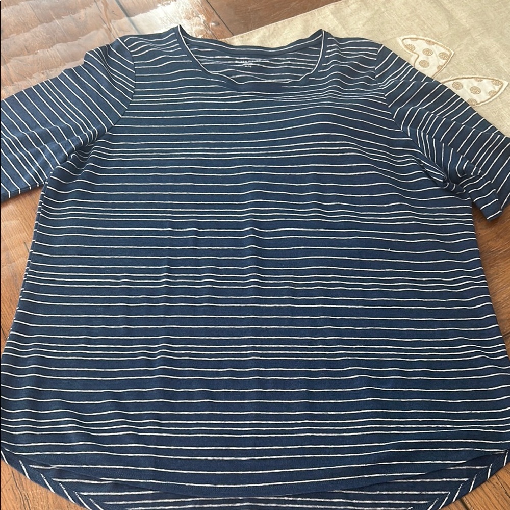 Navy Striped Women's Top
